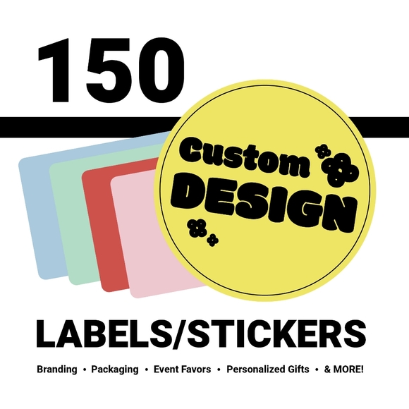 Custom Printed Labels – 150 Circle or Rectangle Stickers | Your Design or Mine! - Picture 1 of 7